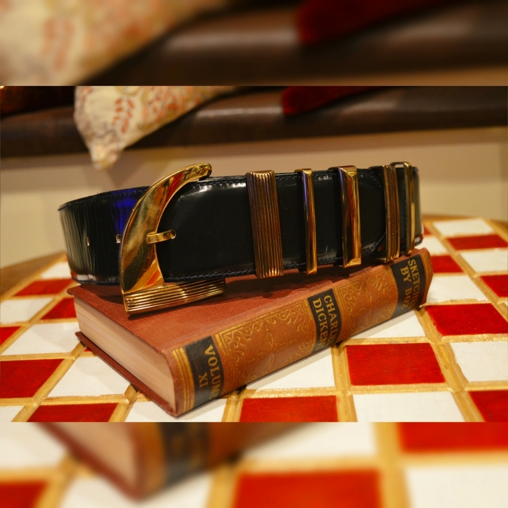 Vintage Black w/ Gold hardware Versace Belt